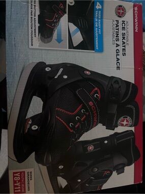 Schwinn Black and Red Youth Adjustable Ice Skates